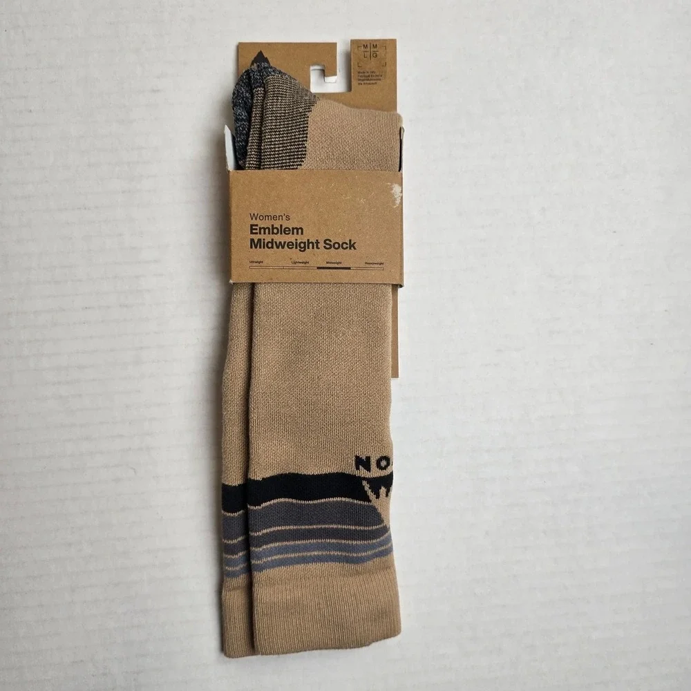 NEW Burton Socks Womens S/M (4-6.5)‎ Emblem Midweight Sock Summit Taupe Brown
